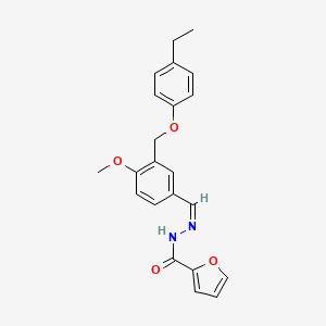 molecular formula C22H22N2O4 B5308759 N'-((Z)-1-{3-[(4-ETHYLPHENOXY)METHYL]-4-METHOXYPHENYL}METHYLIDENE)-2-FUROHYDRAZIDE 