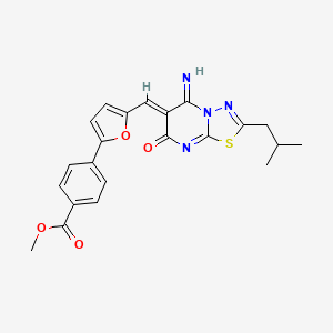 molecular formula C22H20N4O4S B5308765 Methyl 4-(5-{[(6Z)-5-imino-2-(2-methylpropyl)-7-oxo-5H,6H,7H-[1,3,4]thiadiazolo[3,2-A]pyrimidin-6-ylidene]methyl}furan-2-YL)benzoate 