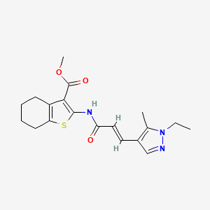 molecular formula C19H23N3O3S B5308817 METHYL 2-{[(E)-3-(1-ETHYL-5-METHYL-1H-PYRAZOL-4-YL)-2-PROPENOYL]AMINO}-4,5,6,7-TETRAHYDRO-1-BENZOTHIOPHENE-3-CARBOXYLATE 