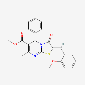 molecular formula C23H20N2O4S B5308878 methyl (2Z)-2-[(2-methoxyphenyl)methylidene]-7-methyl-3-oxo-5-phenyl-5H-[1,3]thiazolo[3,2-a]pyrimidine-6-carboxylate 