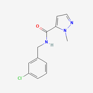 molecular formula C12H12ClN3O B5308898 N-[(3-CHLOROPHENYL)METHYL]-1-METHYL-1H-PYRAZOLE-5-CARBOXAMIDE 