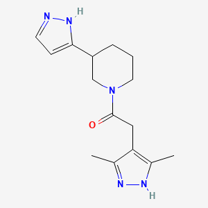 molecular formula C15H21N5O B5309291 2-(3,5-dimethyl-1H-pyrazol-4-yl)-1-[3-(1H-pyrazol-5-yl)piperidin-1-yl]ethanone 