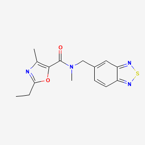 molecular formula C15H16N4O2S B5309412 N-(2,1,3-benzothiadiazol-5-ylmethyl)-2-ethyl-N,4-dimethyl-1,3-oxazole-5-carboxamide 