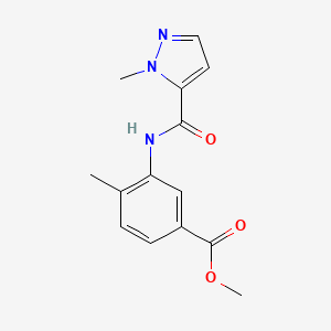 molecular formula C14H15N3O3 B5309435 methyl 4-methyl-3-{[(1-methyl-1H-pyrazol-5-yl)carbonyl]amino}benzoate 