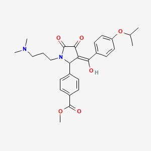 molecular formula C27H32N2O6 B5309497 methyl 4-{1-[3-(dimethylamino)propyl]-4-hydroxy-5-oxo-3-[4-(propan-2-yloxy)benzoyl]-2,5-dihydro-1H-pyrrol-2-yl}benzoate 