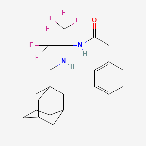 molecular formula C22H26F6N2O B5309603 N-(2-{[(ADAMANTAN-1-YL)METHYL]AMINO}-1,1,1,3,3,3-HEXAFLUOROPROPAN-2-YL)-2-PHENYLACETAMIDE 