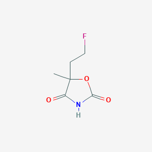 molecular formula C6H8FNO3 B053098 5-(2-Fluoroethyl)-5-methyloxazolidine-2,4-dione CAS No. 124315-49-7