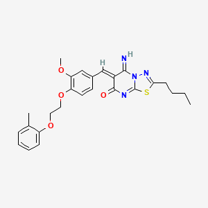 molecular formula C26H28N4O4S B5309808 (6Z)-2-butyl-5-imino-6-[[3-methoxy-4-[2-(2-methylphenoxy)ethoxy]phenyl]methylidene]-[1,3,4]thiadiazolo[3,2-a]pyrimidin-7-one 