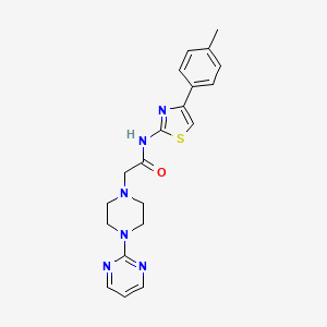 molecular formula C20H22N6OS B5309873 N-[4-(4-methylphenyl)-1,3-thiazol-2-yl]-2-[4-(pyrimidin-2-yl)piperazin-1-yl]acetamide 