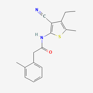 molecular formula C17H18N2OS B5310007 N-(3-cyano-4-ethyl-5-methylthiophen-2-yl)-2-(2-methylphenyl)acetamide 