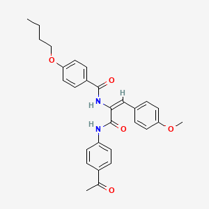 molecular formula C29H30N2O5 B5310160 N-[(E)-3-(4-acetylanilino)-1-(4-methoxyphenyl)-3-oxoprop-1-en-2-yl]-4-butoxybenzamide 