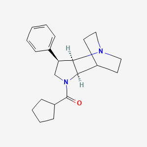 molecular formula C21H28N2O B5310165 cyclopentyl-[(2R,3R,6R)-3-phenyl-1,5-diazatricyclo[5.2.2.02,6]undecan-5-yl]methanone 