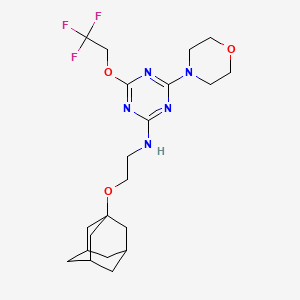 molecular formula C21H30F3N5O3 B5310249 N-[2-(ADAMANTAN-1-YLOXY)ETHYL]-4-(MORPHOLIN-4-YL)-6-(2,2,2-TRIFLUOROETHOXY)-1,3,5-TRIAZIN-2-AMINE 