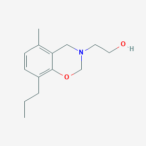 molecular formula C14H21NO2 B053103 3-(Hydroxyethyl)-5-methyl-8-(2-methylethyl)-3,4-dihydro-2H-1,3-benzoxazine CAS No. 117652-03-6