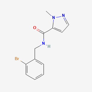 molecular formula C12H12BrN3O B5310361 N-[(2-BROMOPHENYL)METHYL]-1-METHYL-1H-PYRAZOLE-5-CARBOXAMIDE 