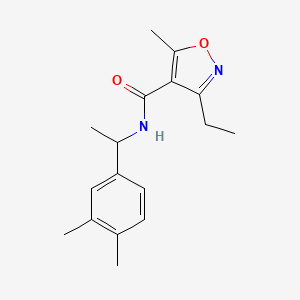 molecular formula C17H22N2O2 B5310368 N-[1-(3,4-dimethylphenyl)ethyl]-3-ethyl-5-methyl-1,2-oxazole-4-carboxamide 