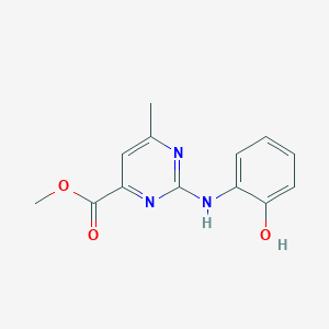 molecular formula C13H13N3O3 B5310611 Methyl 2-((2-hydroxyphenyl)amino)-6-methylpyrimidine-4-carboxylate 