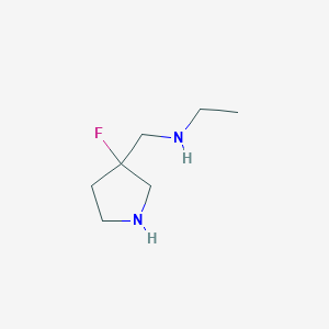 molecular formula C7H15FN2 B053107 N-((3-Fluoropyrrolidin-3-yl)methyl)ethanamine CAS No. 125032-85-1