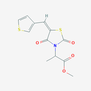 molecular formula C12H11NO4S2 B5310828 methyl 2-[(5E)-2,4-dioxo-5-(thiophen-3-ylmethylidene)-1,3-thiazolidin-3-yl]propanoate 