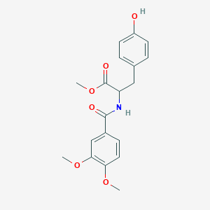 molecular formula C19H21NO6 B5311101 Methyl 2-(3,4-dimethoxybenzamido)-3-(4-hydroxyphenyl)propanoate 