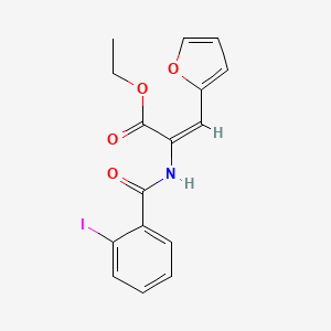 molecular formula C16H14INO4 B5311228 ethyl (E)-3-(furan-2-yl)-2-[(2-iodobenzoyl)amino]prop-2-enoate 