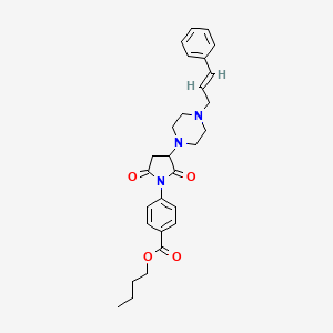 molecular formula C28H33N3O4 B5311419 butyl 4-(2,5-dioxo-3-{4-[(2E)-3-phenylprop-2-en-1-yl]piperazin-1-yl}pyrrolidin-1-yl)benzoate 
