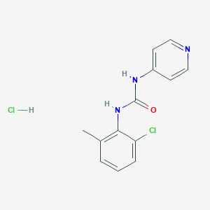 molecular formula C13H13Cl2N3O B053117 N-(2-Chloro-6-methylphenyl)-N'-4-pyridinylurea monohydrochloride CAS No. 124421-10-9