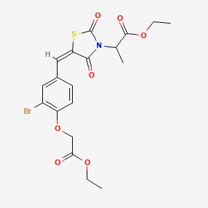 molecular formula C19H20BrNO7S B5311900 ethyl 2-[(5E)-5-[[3-bromo-4-(2-ethoxy-2-oxoethoxy)phenyl]methylidene]-2,4-dioxo-1,3-thiazolidin-3-yl]propanoate 