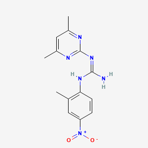 molecular formula C14H16N6O2 B5312353 N'-(4,6-DIMETHYLPYRIMIDIN-2-YL)-N-(2-METHYL-4-NITROPHENYL)GUANIDINE 