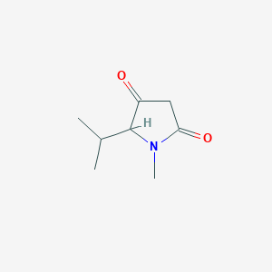 molecular formula C8H13NO2 B053124 1-Methyl-5-propan-2-ylpyrrolidine-2,4-dione CAS No. 115084-81-6