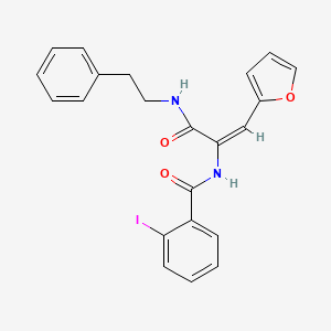 molecular formula C22H19IN2O3 B5312581 N-[(E)-1-(furan-2-yl)-3-oxo-3-(2-phenylethylamino)prop-1-en-2-yl]-2-iodobenzamide 