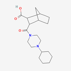 molecular formula C19H30N2O3 B5313246 3-[(4-Cyclohexylpiperazin-1-yl)carbonyl]bicyclo[2.2.1]heptane-2-carboxylic acid 