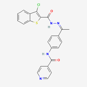 molecular formula C23H17ClN4O2S B5313267 N~4~-[4-(1-{(Z)-2-[(3-CHLORO-1-BENZOTHIOPHEN-2-YL)CARBONYL]HYDRAZONO}ETHYL)PHENYL]ISONICOTINAMIDE 