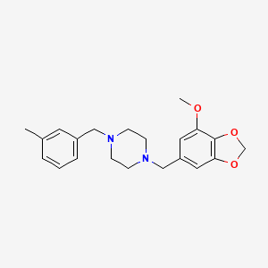 molecular formula C21H26N2O3 B5313710 1-[(7-METHOXY-2H-1,3-BENZODIOXOL-5-YL)METHYL]-4-[(3-METHYLPHENYL)METHYL]PIPERAZINE CAS No. 423154-82-9