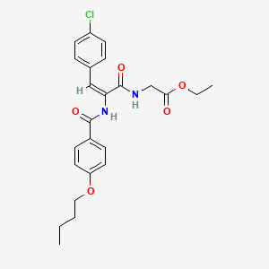 molecular formula C24H27ClN2O5 B5314006 ethyl 2-[[(E)-2-[(4-butoxybenzoyl)amino]-3-(4-chlorophenyl)prop-2-enoyl]amino]acetate 