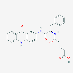 molecular formula C27H25N3O5 B053141 N-(N-Glutaryl-L-phenylalanyl)-2-aminoacridone CAS No. 115930-63-7