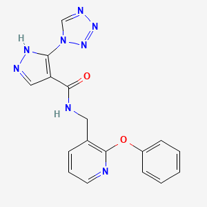 molecular formula C17H14N8O2 B5314143 N-[(2-phenoxypyridin-3-yl)methyl]-5-(tetrazol-1-yl)-1H-pyrazole-4-carboxamide 
