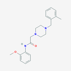 molecular formula C21H27N3O2 B5314258 N-(2-METHOXYPHENYL)-2-{4-[(2-METHYLPHENYL)METHYL]PIPERAZIN-1-YL}ACETAMIDE 
