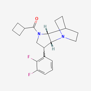 molecular formula C20H24F2N2O B5314375 cyclobutyl-[(2R,3R,6R)-3-(2,3-difluorophenyl)-1,5-diazatricyclo[5.2.2.02,6]undecan-5-yl]methanone 