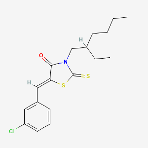 molecular formula C18H22ClNOS2 B5314919 (5Z)-5-[(3-chlorophenyl)methylidene]-3-(2-ethylhexyl)-2-sulfanylidene-1,3-thiazolidin-4-one 