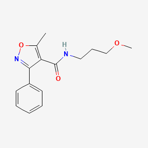 molecular formula C15H18N2O3 B5315075 N-(3-methoxypropyl)-5-methyl-3-phenyl-1,2-oxazole-4-carboxamide 