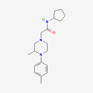 molecular formula C19H29N3O B5315084 N-cyclopentyl-2-[3-methyl-4-(4-methylphenyl)piperazin-1-yl]acetamide 