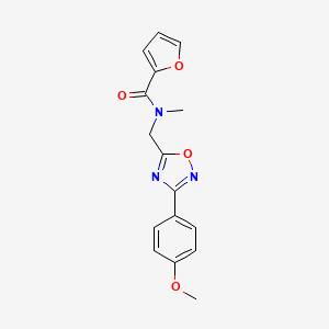 molecular formula C16H15N3O4 B5315112 N-[[3-(4-methoxyphenyl)-1,2,4-oxadiazol-5-yl]methyl]-N-methylfuran-2-carboxamide 