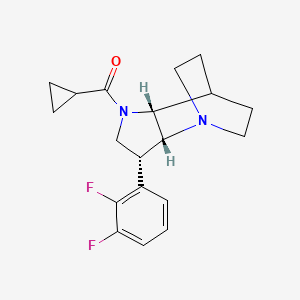 molecular formula C19H22F2N2O B5315189 cyclopropyl-[(2R,3R,6R)-3-(2,3-difluorophenyl)-1,5-diazatricyclo[5.2.2.02,6]undecan-5-yl]methanone 