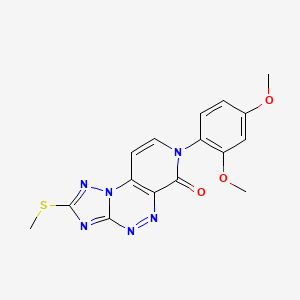 molecular formula C16H14N6O3S B5315192 7-(2,4-dimethoxyphenyl)-2-(methylsulfanyl)pyrido[4,3-e][1,2,4]triazolo[5,1-c][1,2,4]triazin-6(7H)-one 