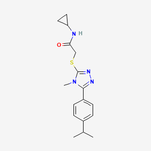 molecular formula C17H22N4OS B5315236 N-CYCLOPROPYL-2-{[5-(4-ISOPROPYLPHENYL)-4-METHYL-4H-1,2,4-TRIAZOL-3-YL]SULFANYL}ACETAMIDE 