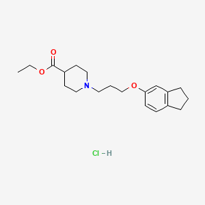 molecular formula C20H30ClNO3 B5315539 ethyl 1-[3-(2,3-dihydro-1H-inden-5-yloxy)propyl]piperidine-4-carboxylate;hydrochloride 