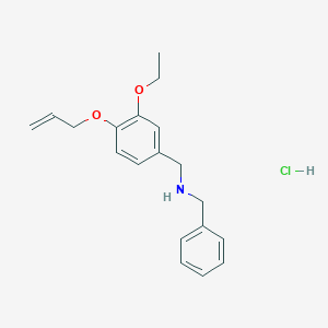 molecular formula C19H24ClNO2 B5315672 N-[(3-ethoxy-4-prop-2-enoxyphenyl)methyl]-1-phenylmethanamine;hydrochloride 