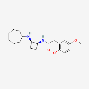 molecular formula C21H32N2O3 B5315853 N-[(1S,2R)-2-(cycloheptylamino)cyclobutyl]-2-(2,5-dimethoxyphenyl)acetamide 