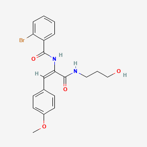 molecular formula C20H21BrN2O4 B5316183 2-bromo-N-[(E)-3-(3-hydroxypropylamino)-1-(4-methoxyphenyl)-3-oxoprop-1-en-2-yl]benzamide 